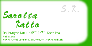 sarolta kallo business card